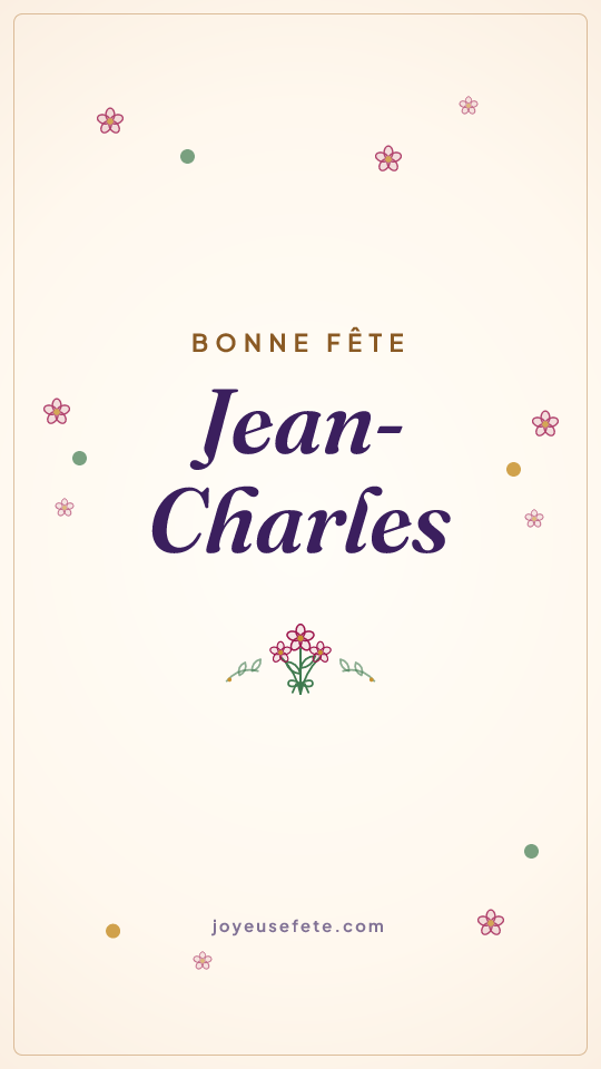 Image « Bonne fête Jean-Charles » au format story