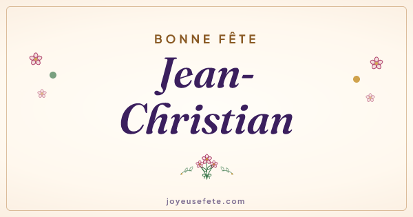 Image « Bonne fête Jean-Christian » au format large