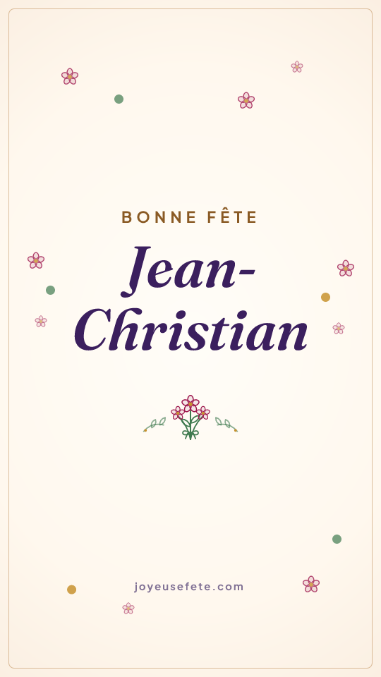 Image « Bonne fête Jean-Christian » au format story