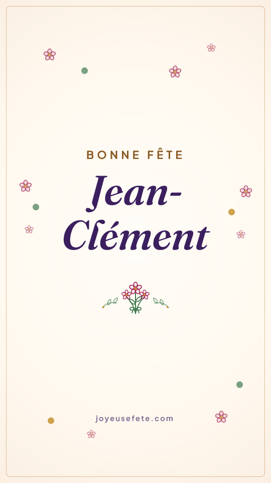 Image « Bonne fête Jean-Clément » au format story