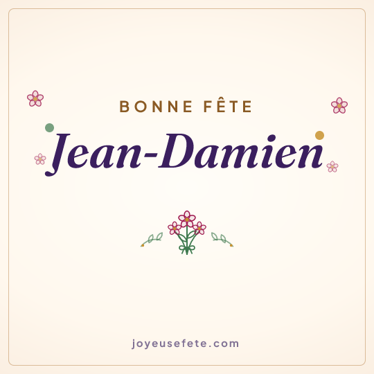 Image carrée « Bonne fête Jean-Damien » pour WhatsApp
