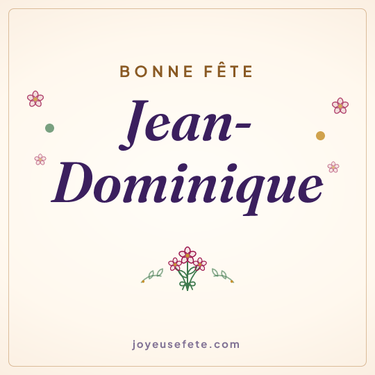 Image carrée « Bonne fête Jean-Dominique » pour WhatsApp