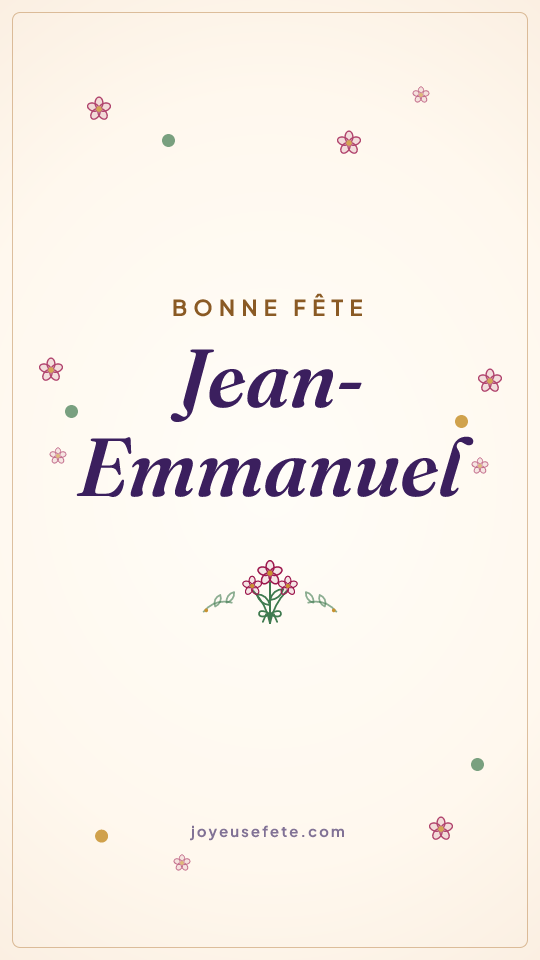 Image « Bonne fête Jean-Emmanuel » au format story