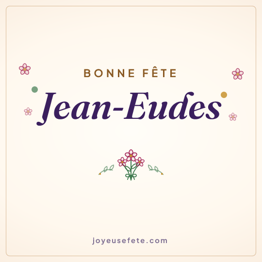 Image carrée « Bonne fête Jean-Eudes » pour WhatsApp