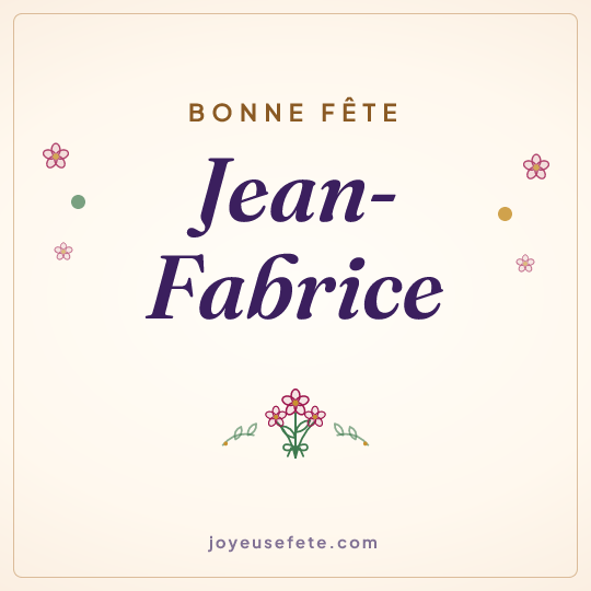 Image carrée « Bonne fête Jean-Fabrice » pour WhatsApp