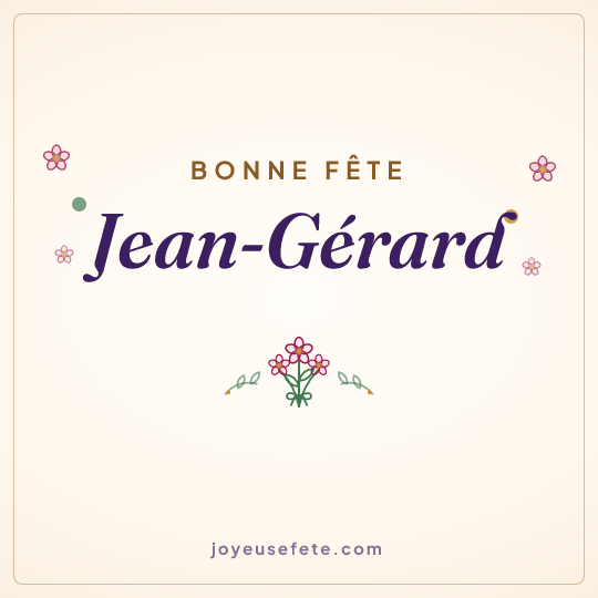 Image carrée « Bonne fête Jean-Gérard » pour WhatsApp