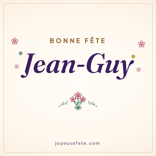 Image carrée « Bonne fête Jean-Guy » pour WhatsApp
