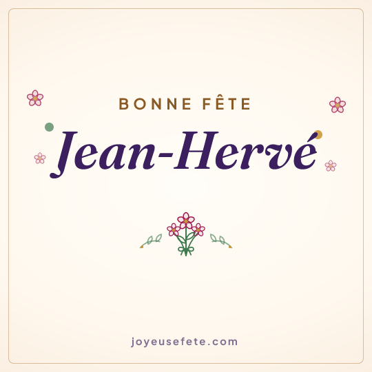 Image carrée « Bonne fête Jean-Hervé » pour WhatsApp