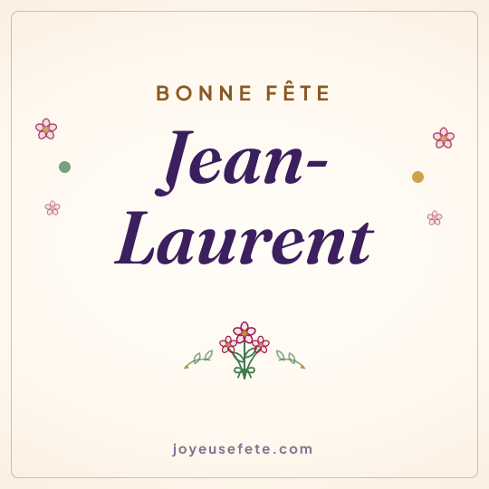 Image carrée « Bonne fête Jean-Laurent » pour WhatsApp