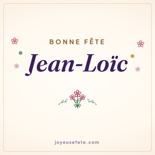 Image carrée « Bonne fête Jean-Loïc » pour WhatsApp