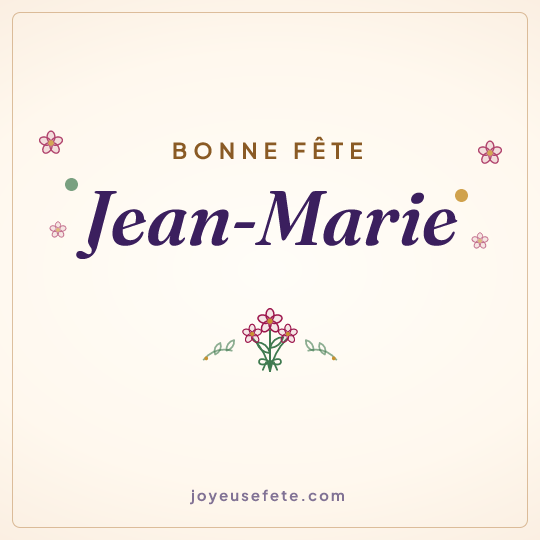 Image carrée « Bonne fête Jean-Marie » pour WhatsApp