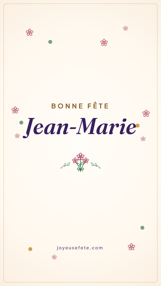 Image « Bonne fête Jean-Marie » au format story