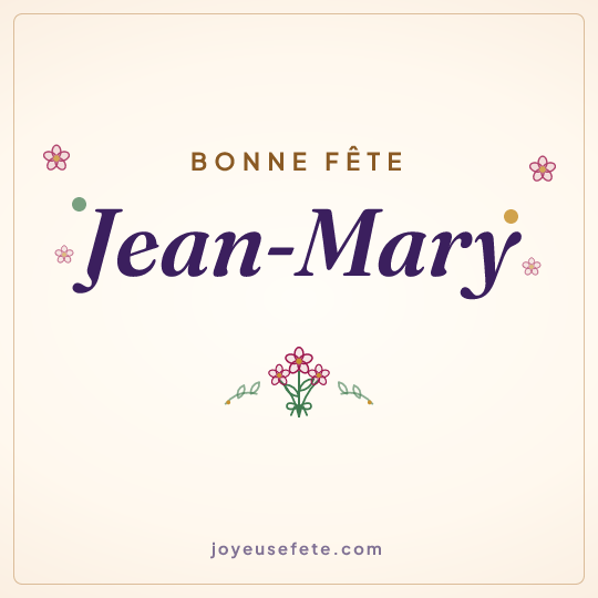 Image carrée « Bonne fête Jean-Mary » pour WhatsApp