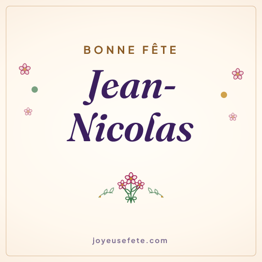 Image carrée « Bonne fête Jean-Nicolas » pour WhatsApp
