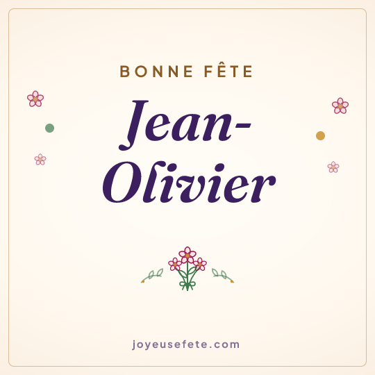 Image carrée « Bonne fête Jean-Olivier » pour WhatsApp