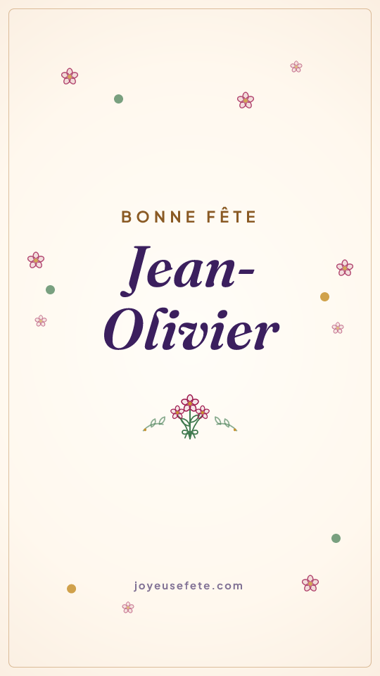 Image « Bonne fête Jean-Olivier » au format story