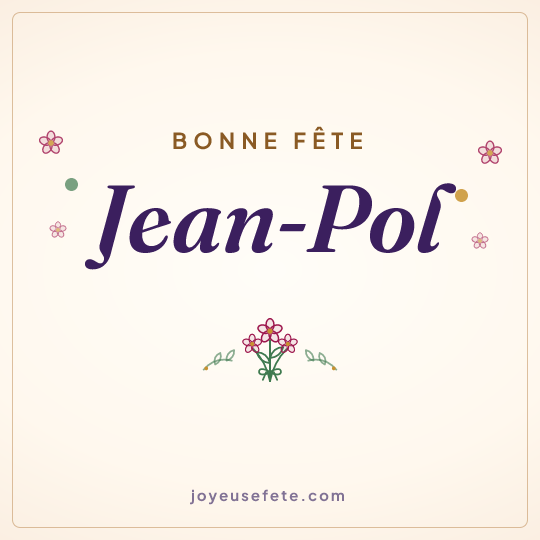 Image carrée « Bonne fête Jean-Pol » pour WhatsApp