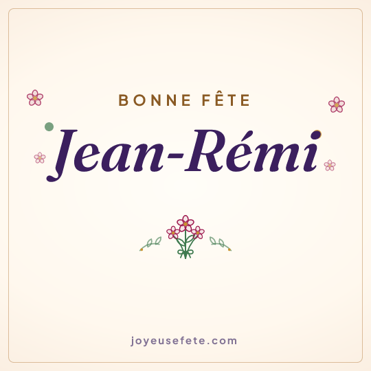 Image carrée « Bonne fête Jean-Rémi » pour WhatsApp