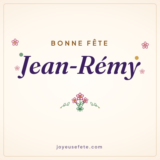 Image carrée « Bonne fête Jean-Rémy » pour WhatsApp
