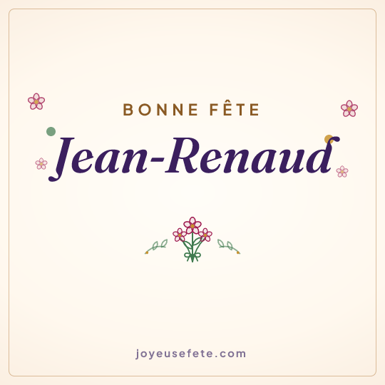 Image carrée « Bonne fête Jean-Renaud » pour WhatsApp
