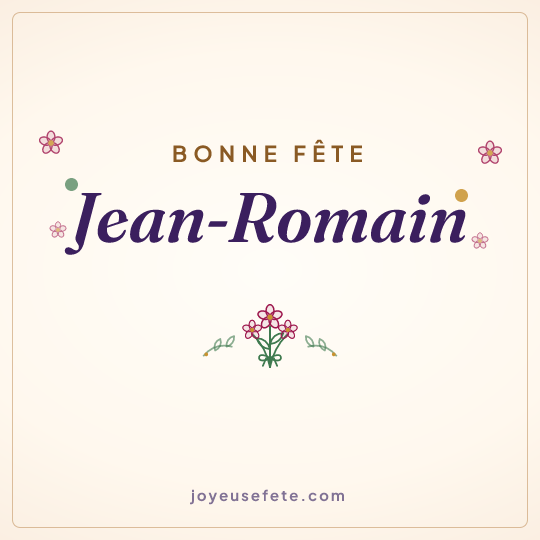 Image carrée « Bonne fête Jean-Romain » pour WhatsApp