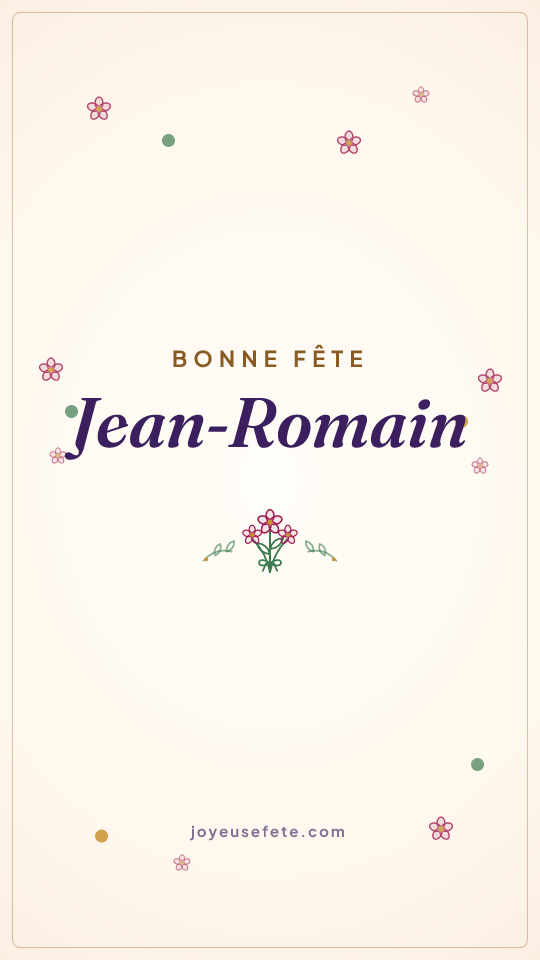 Image « Bonne fête Jean-Romain » au format story