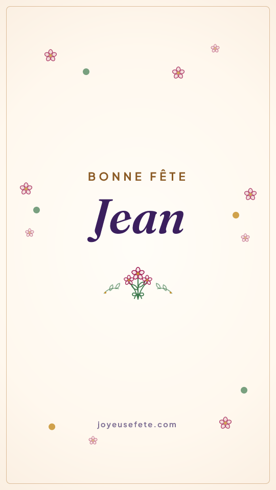 Image « Bonne fête Jean » au format story