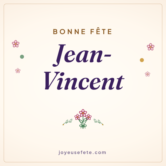 Image carrée « Bonne fête Jean-Vincent » pour WhatsApp