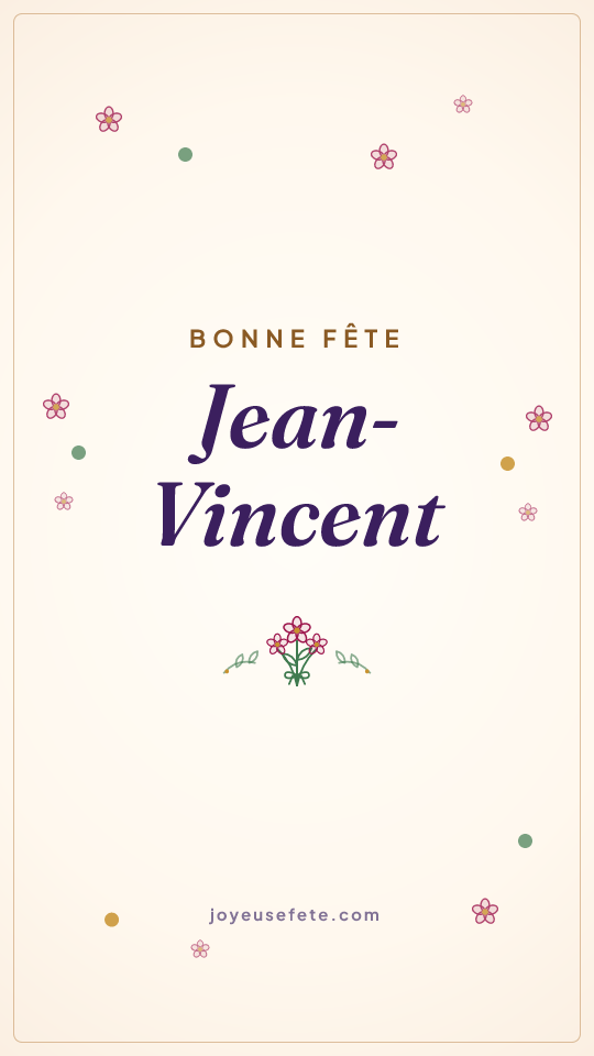 Image « Bonne fête Jean-Vincent » au format story