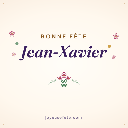 Image carrée « Bonne fête Jean-Xavier » pour WhatsApp