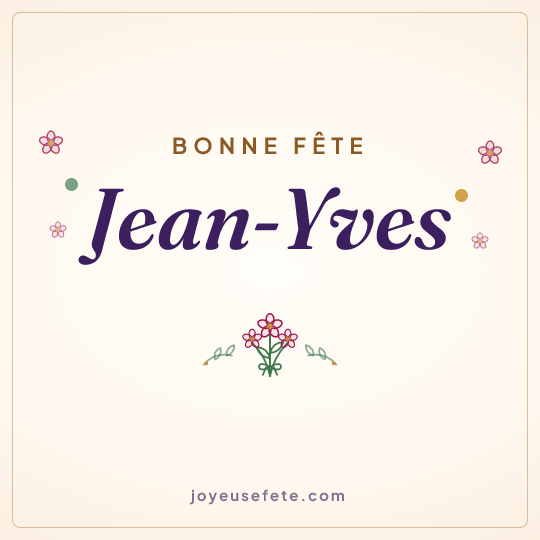 Image carrée « Bonne fête Jean-Yves » pour WhatsApp