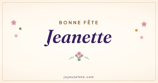 Image « Bonne fête Jeanette » au format large