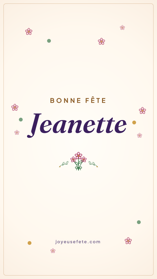 Image « Bonne fête Jeanette » au format story
