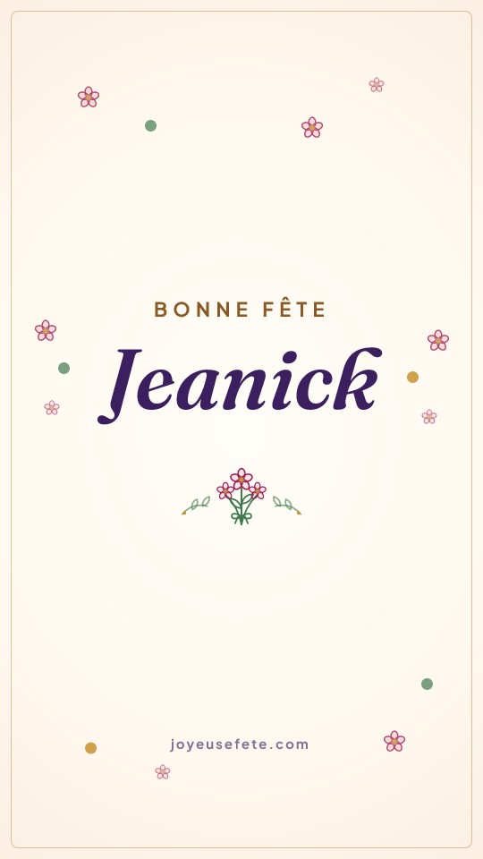 Image « Bonne fête Jeanick » au format story