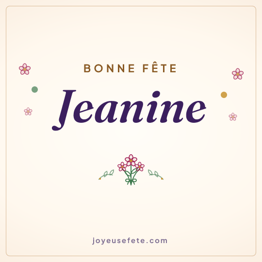 Image carrée « Bonne fête Jeanine » pour WhatsApp
