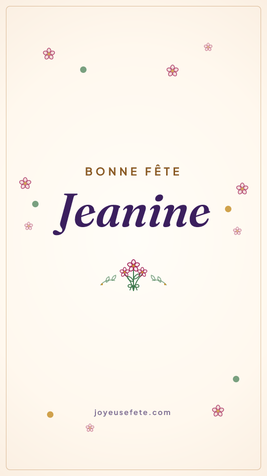 Image « Bonne fête Jeanine » au format story