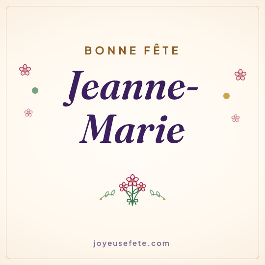 Image carrée « Bonne fête Jeanne-Marie » pour WhatsApp