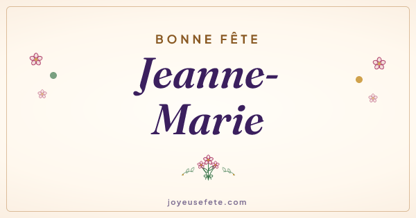 Image « Bonne fête Jeanne-Marie » au format large