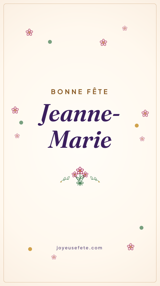 Image « Bonne fête Jeanne-Marie » au format story