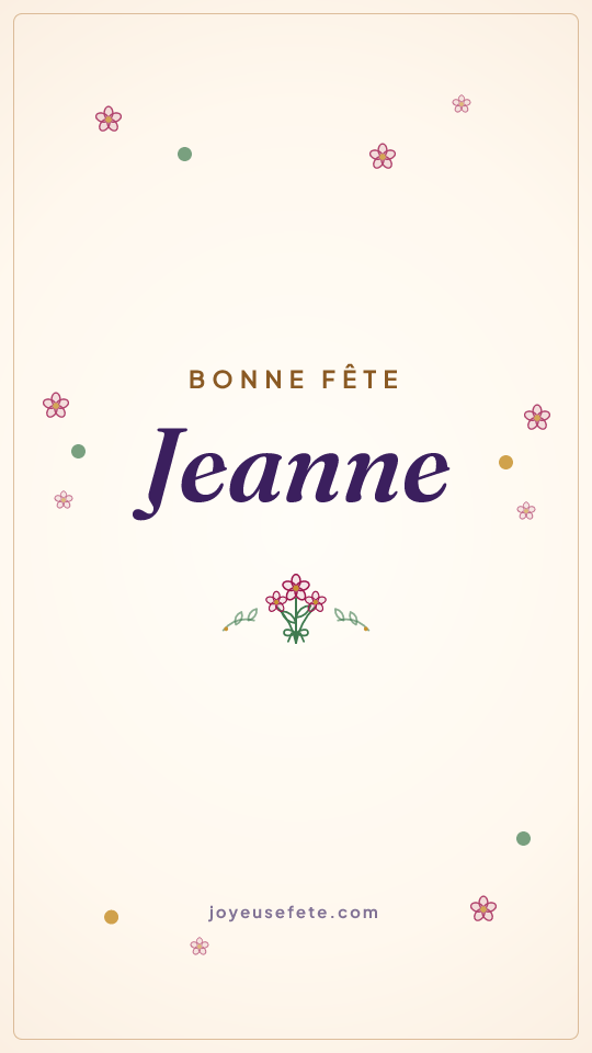 Image « Bonne fête Jeanne » au format story