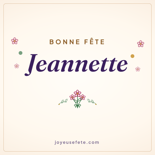 Image carrée « Bonne fête Jeannette » pour WhatsApp