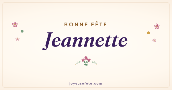 Image « Bonne fête Jeannette » au format large
