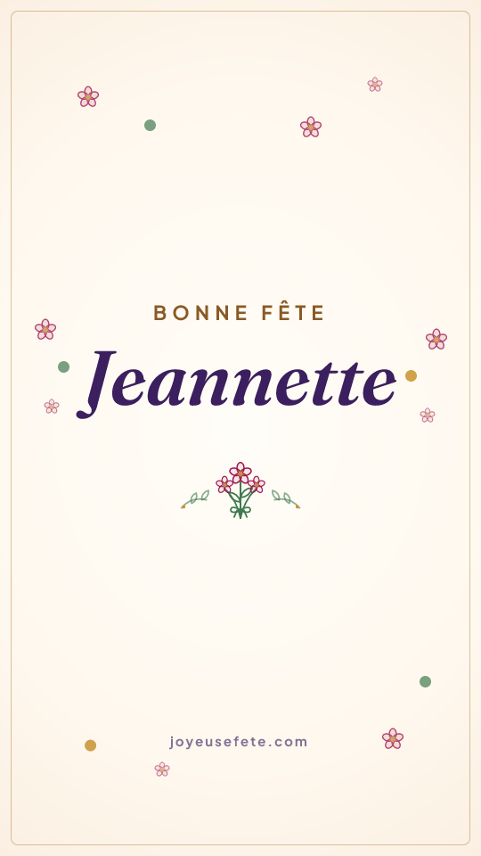 Image « Bonne fête Jeannette » au format story