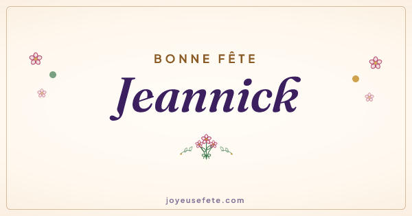 Image « Bonne fête Jeannick » au format large