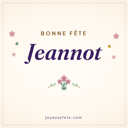 Image carrée « Bonne fête Jeannot » pour WhatsApp