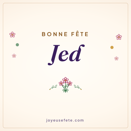 Image carrée « Bonne fête Jed » pour WhatsApp