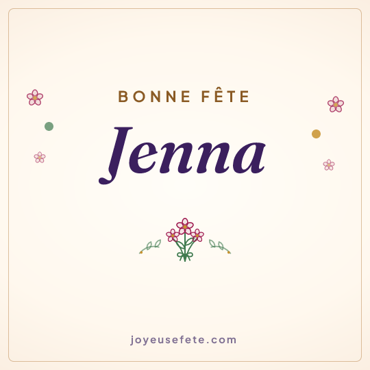 Image carrée « Bonne fête Jenna » pour WhatsApp