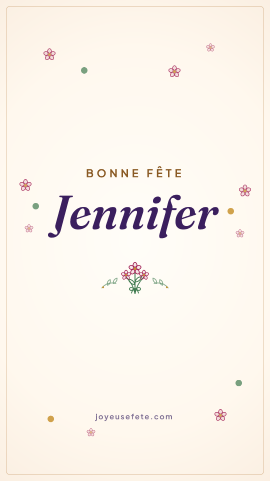 Image « Bonne fête Jennifer » au format story