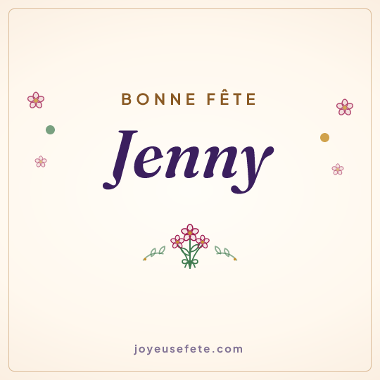 Image carrée « Bonne fête Jenny » pour WhatsApp