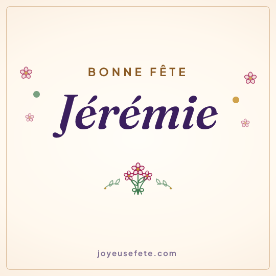 Image carrée « Bonne fête Jérémie » pour WhatsApp